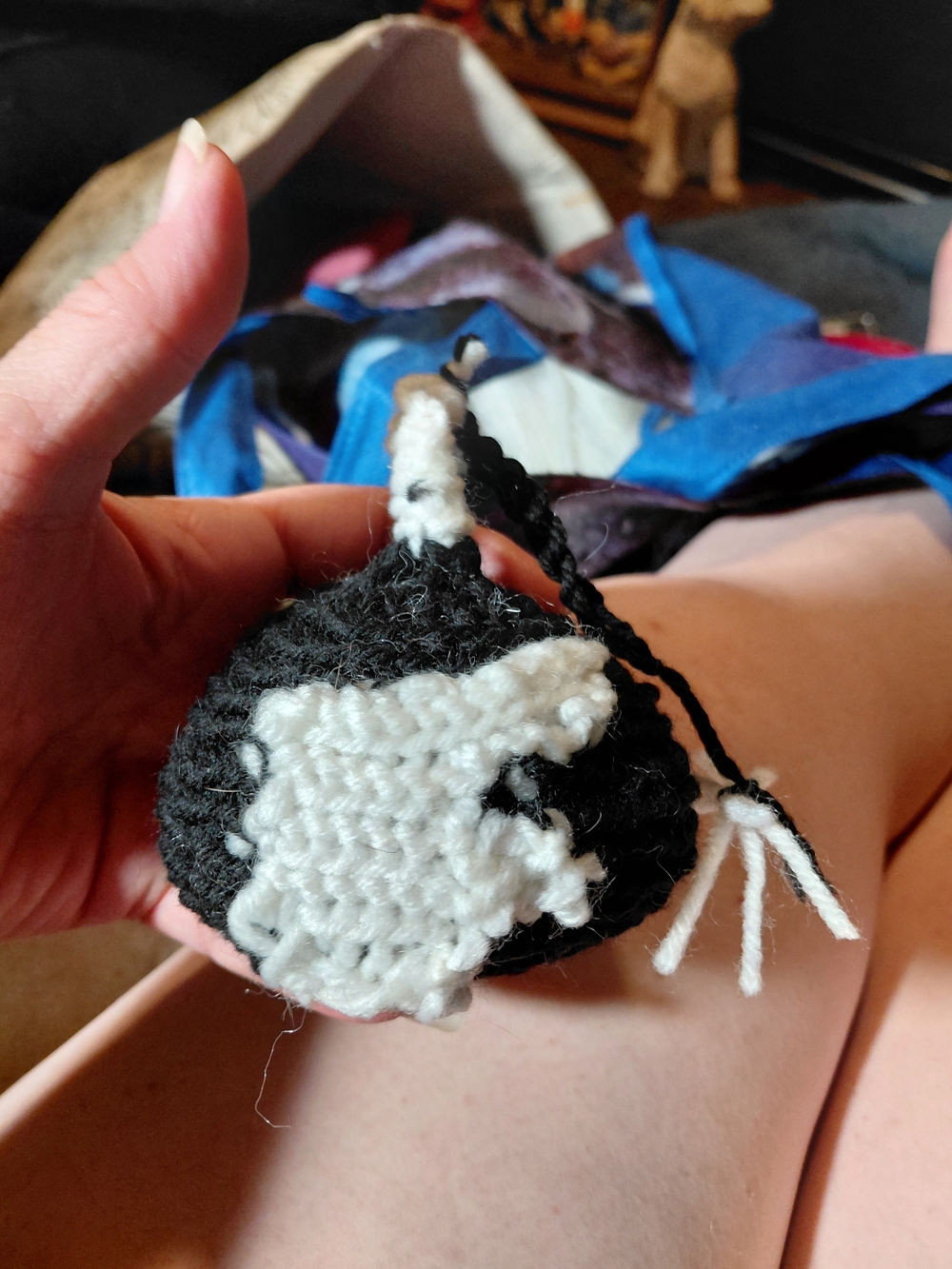 Handmade Black & White Crocheted F Bomb
